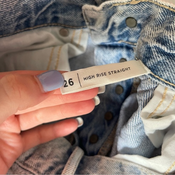 PacSun Light Wash Ripped High Rise Straight Jeans - Picture 4 of 4